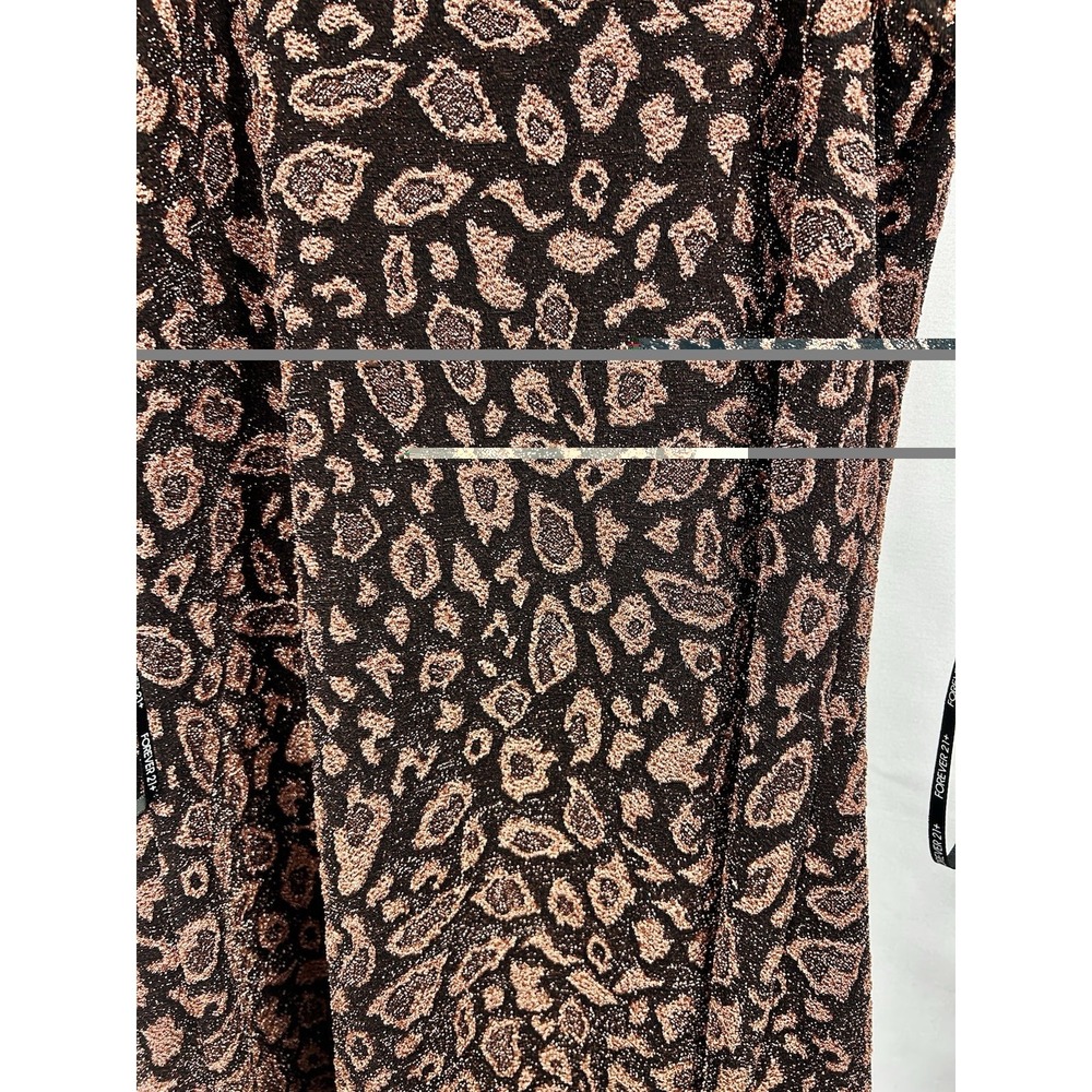 Forever 21 Plus 0X Leopard Slip Dress Metallic Copper Grunge Party Clubwear Y2K - Picture 8 of 11